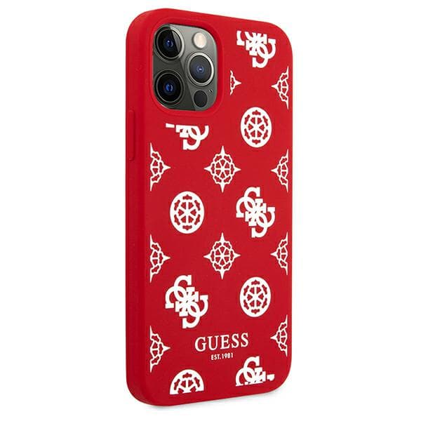 Guess Peony Collection-skal till iPhone 12 Pro Max, rött