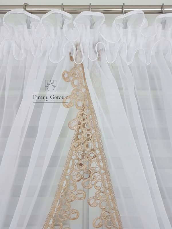 Gardin med draperier, dekorationsset - beige