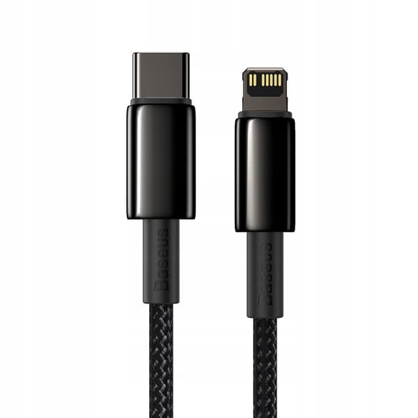 Baseus Tungsten PD USB-C - Lightning-kabel 2,0 m Svart 20W