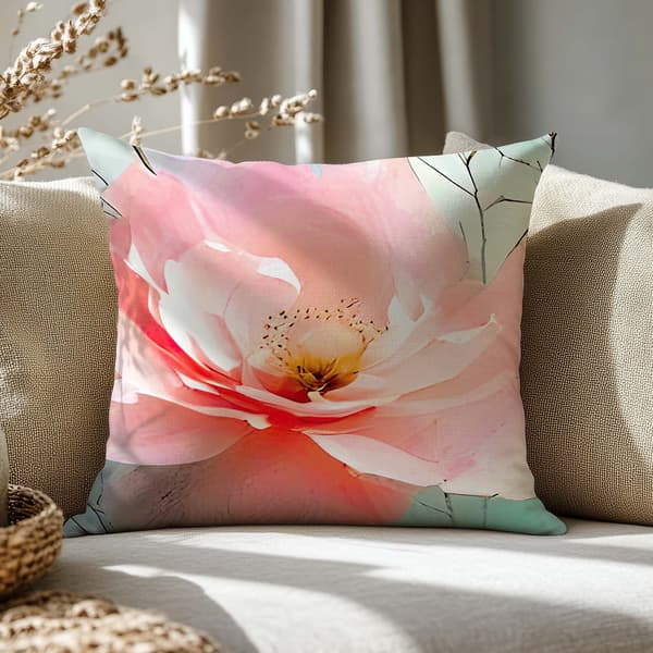 Sengesæt 160x200 SATIN BOMULD digitaltryk blomsterabstraktion