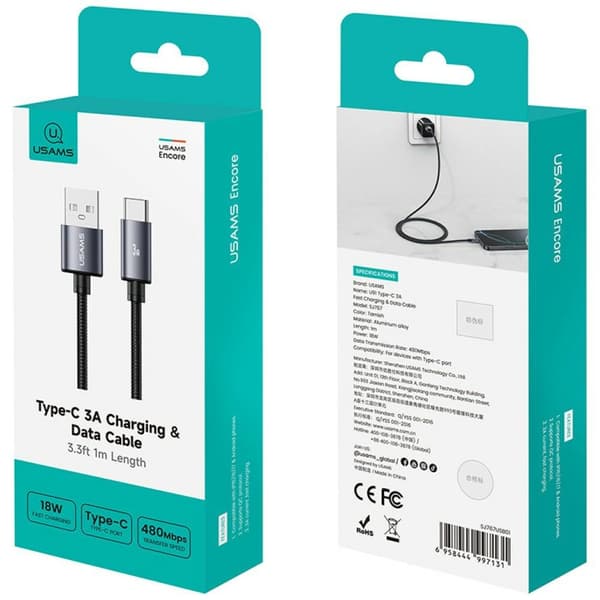 USAMS U91 18W USB-C til USB-A 1m tarnish-kabel