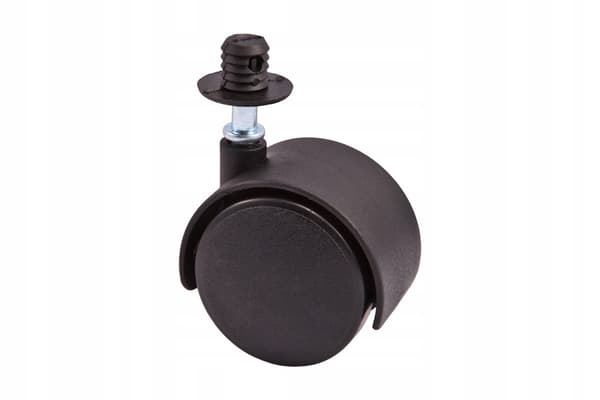 DREJEHJUL plast + hylster og låg SORT diameter 40 mm til møbellænestole