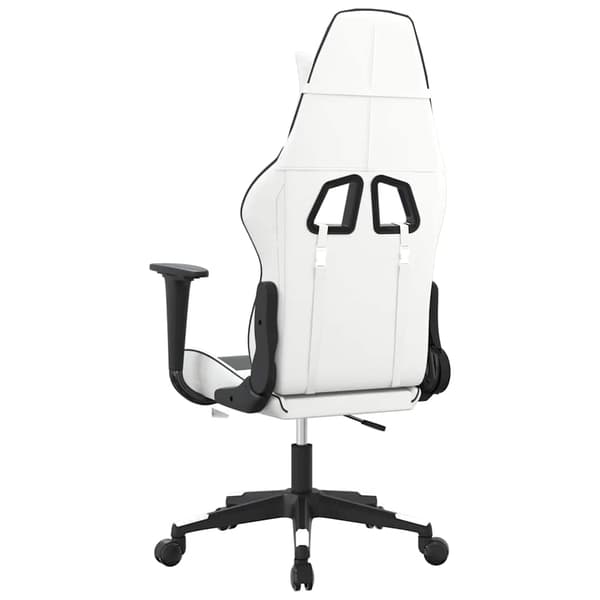 vidaXL massage-gamingstol, sort og hvid, kunstlæder
