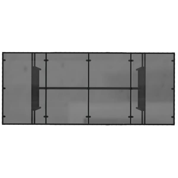 vidaXL havebord med glasplade, sort, 190x80x75 cm