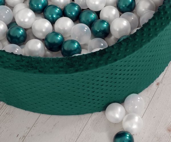 Minky torrpool H-30 cm med 200 bollar - flaskgrön