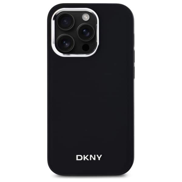 DKNY Plain Logo MagSafe -kotelo iPhone 14 Prolle, musta
