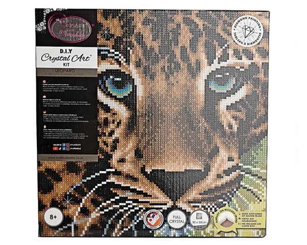 Lærredstryk 30x30 cm med leopardmosaik