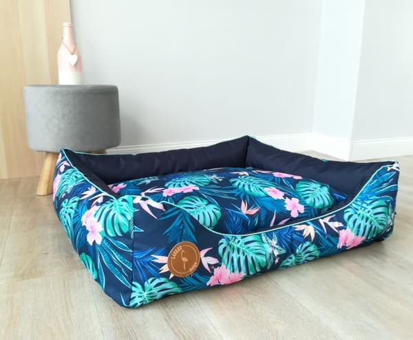 CEZAR tropisk soffa + marinblå S - 70cm x 60cm