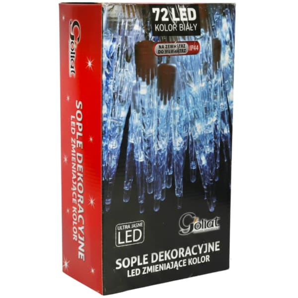 Utomhusbelysning istappar flödande 24 stycken 72 LED kallvit