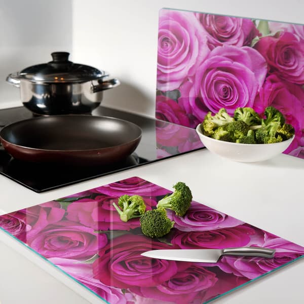 Dekorative glasplader til servering af snacks Rosenbuket 2x40x52 cm