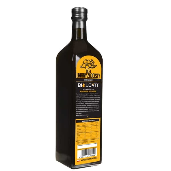 Bilovit kallpressad gyllene linfröolja - 1000 ml