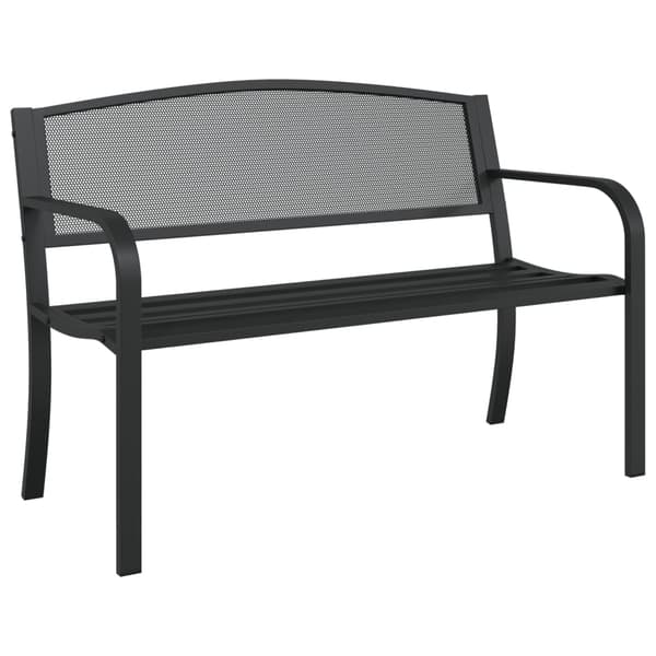 vidaXL Puutarhapenkki 119 cm musta teräs