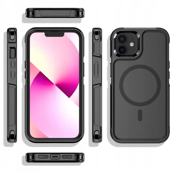 iPhone 12/12 Pro-etui, MagForce MagSafe, sort