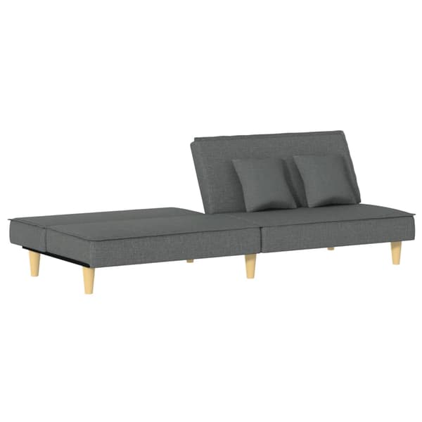 vidaXL Bäddsoffa, mörkgrå, klädd i tyg