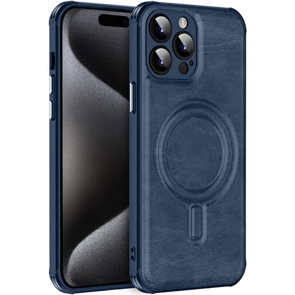 Magnetisk cover til iPhone 15 Pro Max, til MagSafe, blå