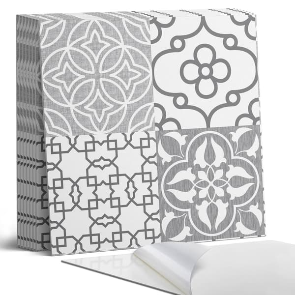 Vinyylilaatat keittiöaiheella, geometriset kuviot 9x30x30 cm:n asettelussa