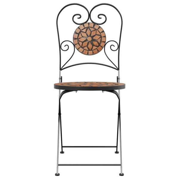 vidaXL foldbare bistrostole, sæt med 2, terrakotta, keramik