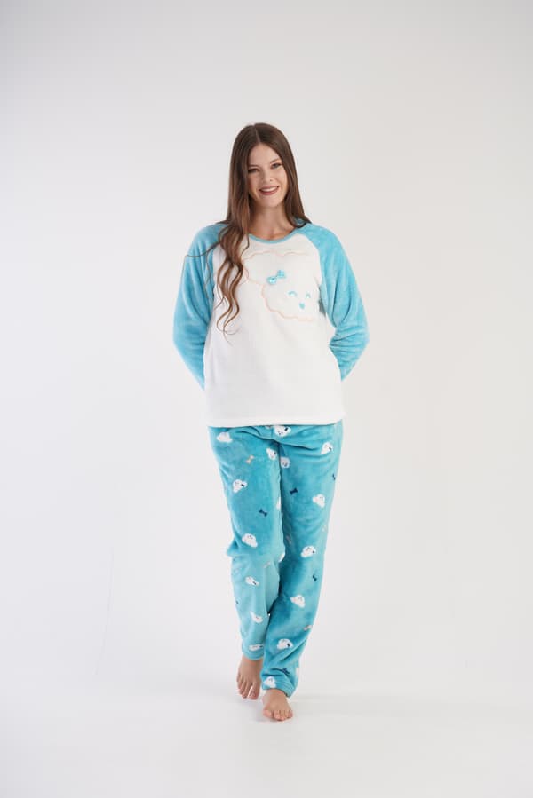 Dam vinterplyschpyjamas L 40 varm tjock