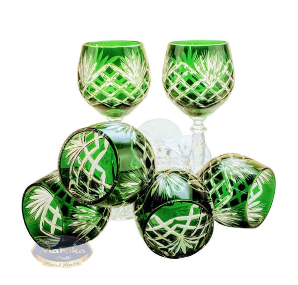 Smaragdkrystalvinglas 280 ml Ananas
