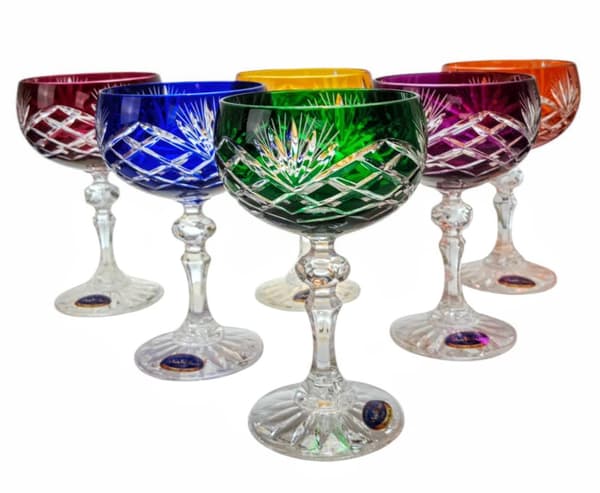 Färgglada kristall champagneglas 150ml Ananas