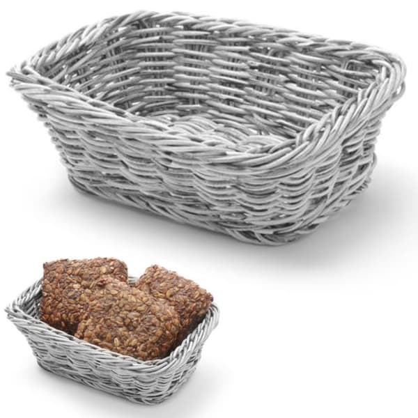 Rektangulær brødkurv i polypropylen, grå, 190x130x60 mm - Hendi 426784