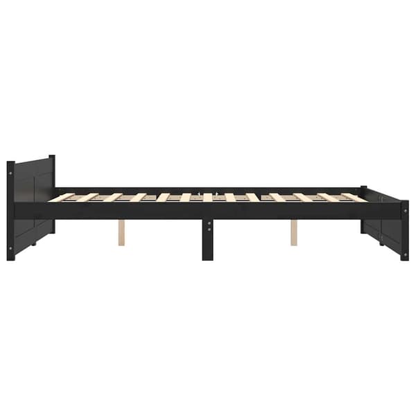 vidaXL sengestel sort massivt træ 140 x 190 cm