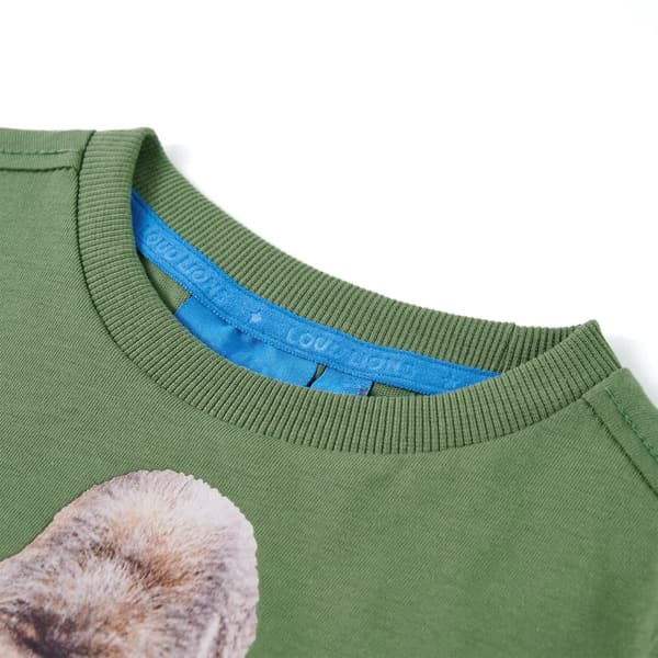 Børne langærmet T-shirt, lys khaki, 128