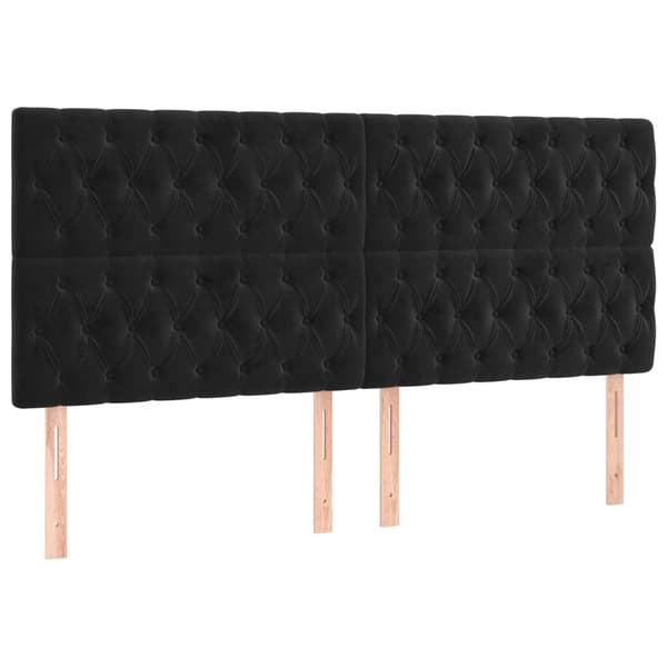 vidaXL Sängynpäädyt, 4 kpl, musta, 100x7x78/88 cm, sametti