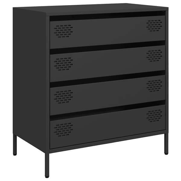 vidaXL skab sort 68x39x73,5 cm koldvalset stål