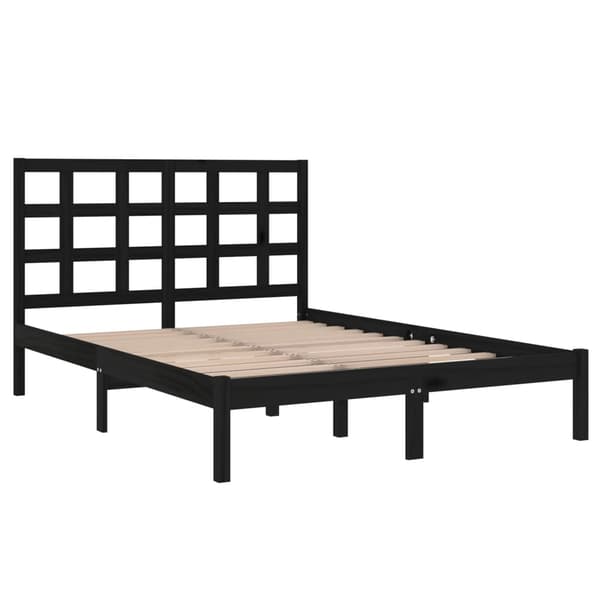 vidaXL sengestel sort massivt træ 140x190 cm