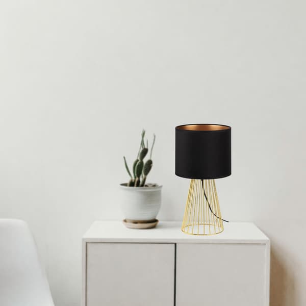 Tornado ASBGZ lampe, sort og guld fløjl
