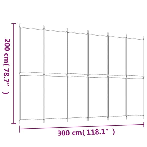 vidaXL 6-panelsskærm, antracit, 300x200 cm, stof
