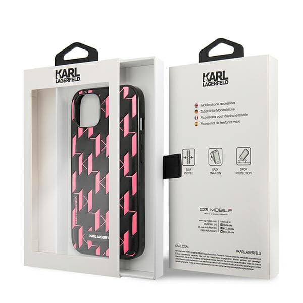 Karl Lagerfeld Monogram Plaque-skal till iPhone 13 mini, rosa