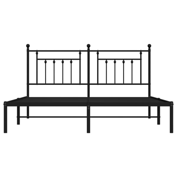 vidaXL metalsengestel med hovedgærde sort 180x200 cm