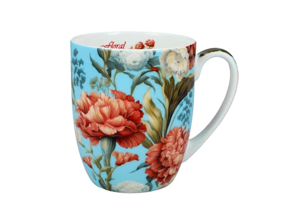 Carmani, Camio porslinsmugg 380ml - blommor, mönster 3