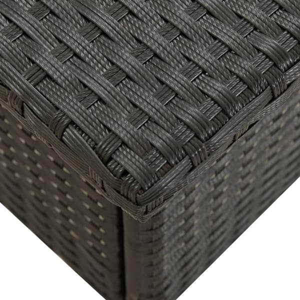 vidaXL tebord sort 50 x 50 x 47 cm polyrattan