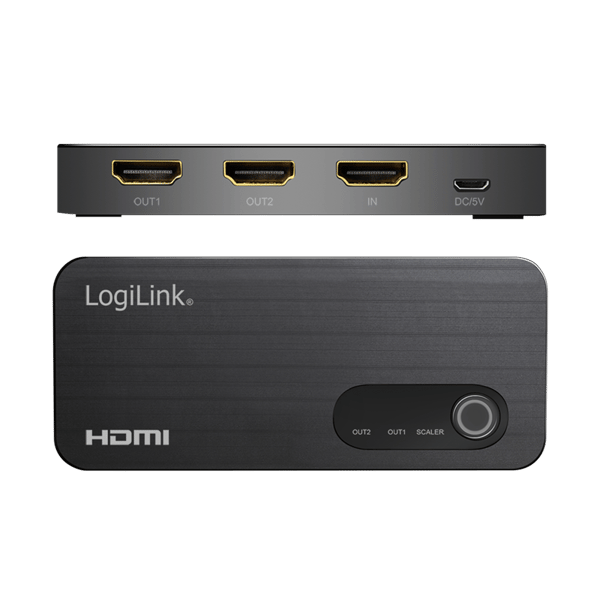 LogiLink 1x2 4K UHD HDMI-splitter, stöder HDCP, HDR, CEC, 60 Hz