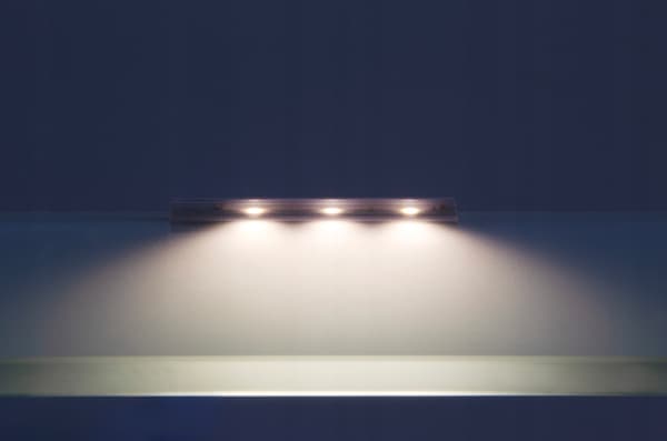 LED PVC-klips til belysning af glashylde, varm farve 2700K