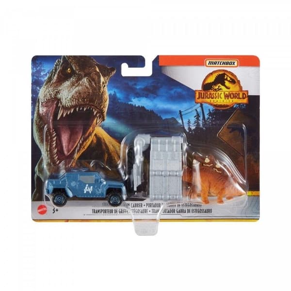 Matchbox Jurassic World Transporter ja Stegosaurus