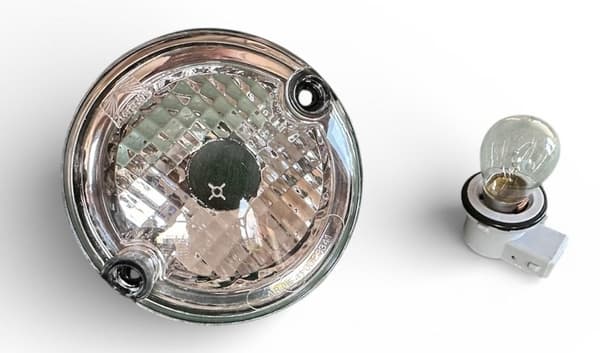 Baklygte 95 mm hvid transparent 2-benet campingvogn