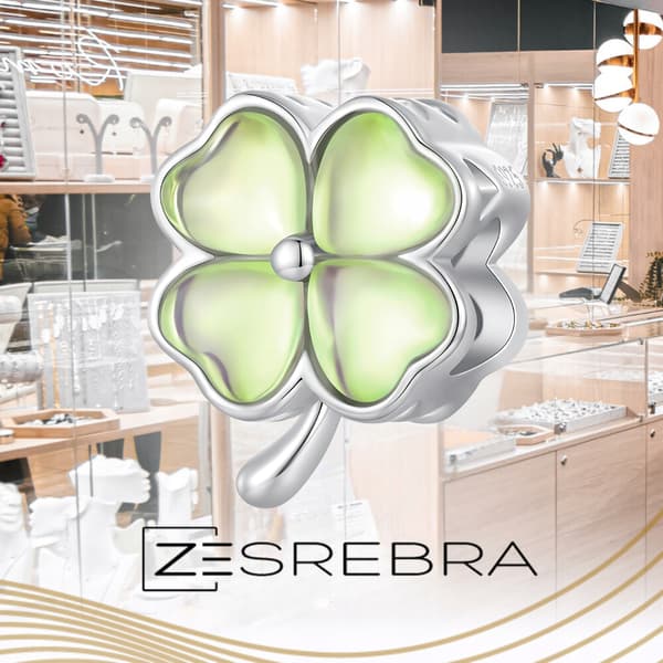 Berlocker klöver opal silver S925 pärlor grön klöverpärla