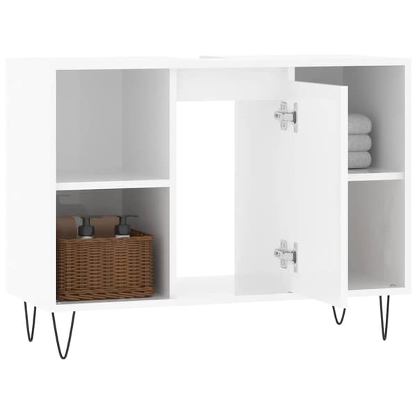 vidaXL Badrumsskåp blankt vit 80x33x60 cm