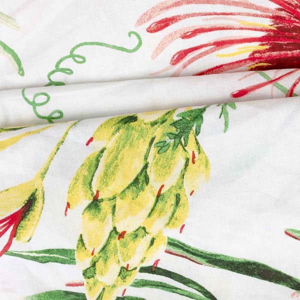 Bomuldspudebetræk 40x40 blødt 100% bomuldsmønster røde og gule blomster