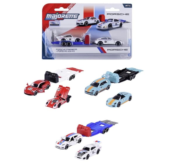 Majorette Porsche med MIX-trailere