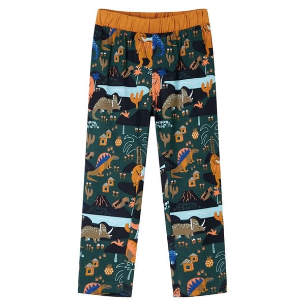 Barnpyjamas med lång ärm, mörkgrön, 92