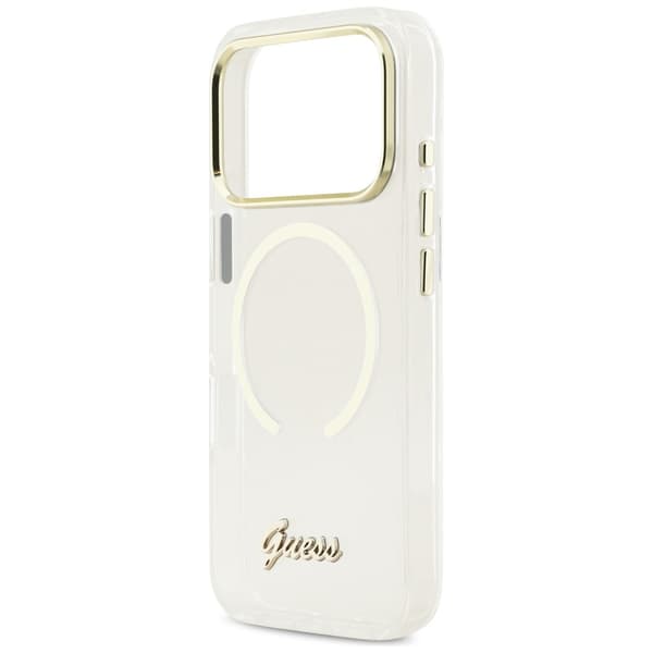 Guess IML Script Metal MagSafe-etui til iPhone 17 Pro – klart