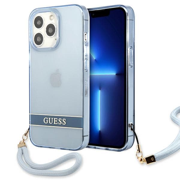 Guess Translucent Stap-cover til iPhone 13 Pro / 13, Blå