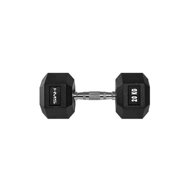 Gummibelagd hantel 20 kg HEX PRO HMS
