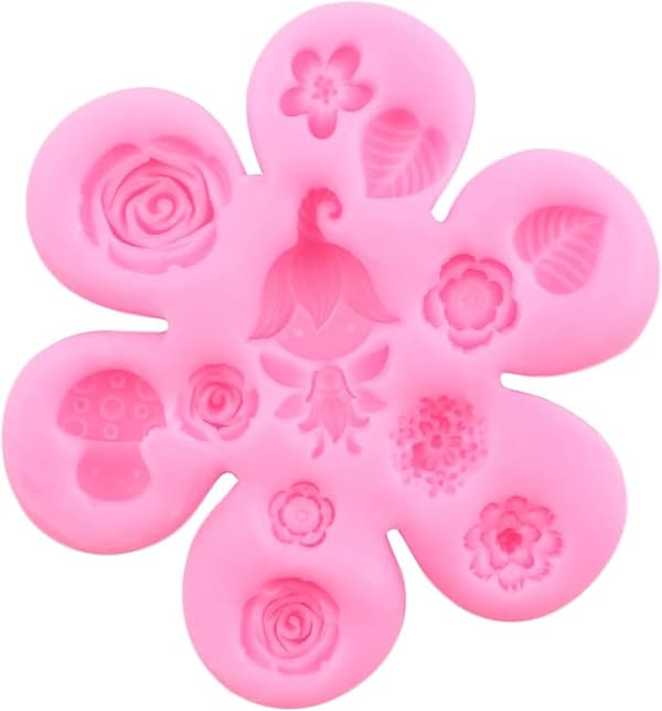 Silikonform för älvträdgård, fondant, sockerpasta, dekor