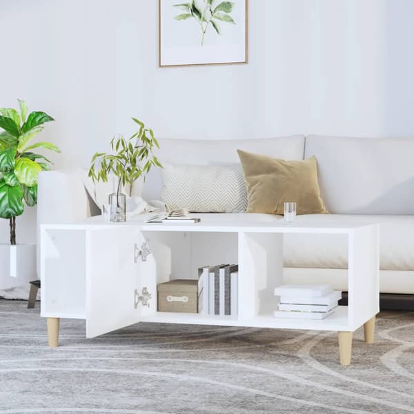 vidaXL Soffbord, Vitt, 102x50x40 cm, Träbaserat Material
